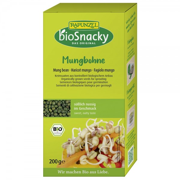 Seminte de fasole Mung pentru germinat bio Rapunzel BioSnacky